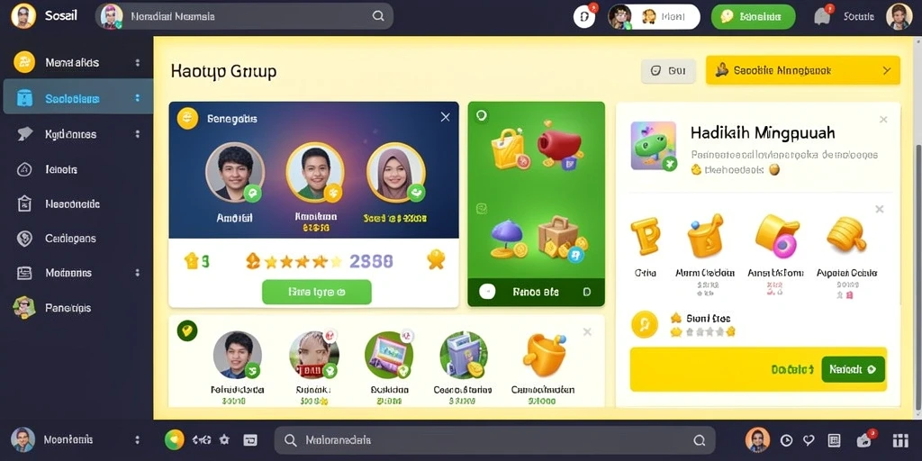 Sistem reward yang memotivasi pemain untuk aktif.